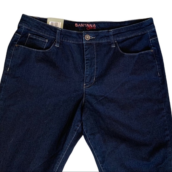 NWT Santana Straight Tummy Control Dark Wash Denim Blue Jeans PLUS 14 - Picture 3 of 6